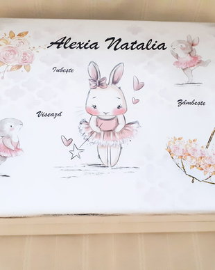 Cutie de trusou botez sau mot cu iepurina balerină