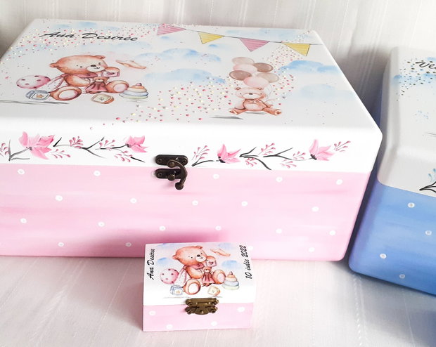 Cutie de trusou botez sau mot cu ursuleți