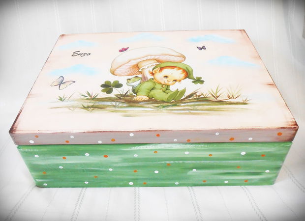Cutie de trusou botez sau mot cu spiriduș verde