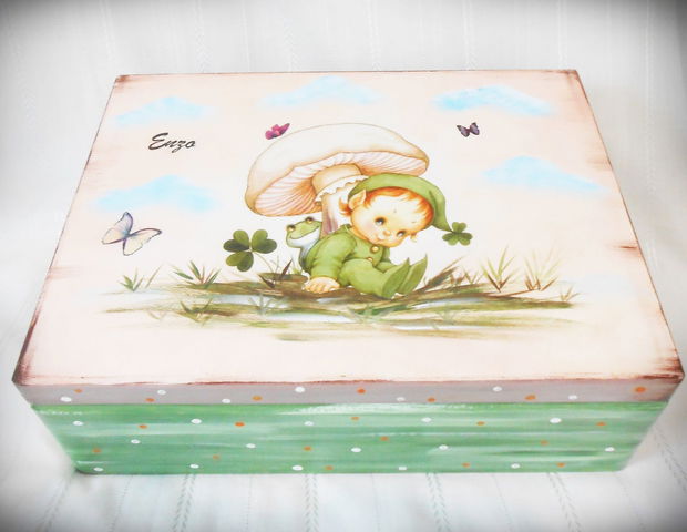 Cutie de trusou botez sau mot cu spiriduș verde