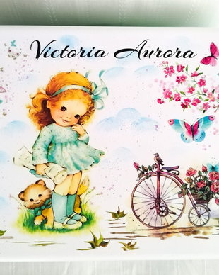 Cutie de trusou botez sau mot cu fetița cu bicicletă