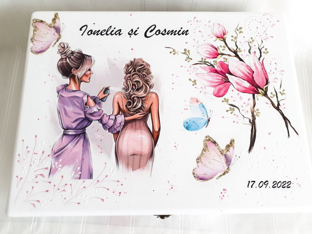 Cutie de trusou pentru mireasa cu tema gătitul miresei