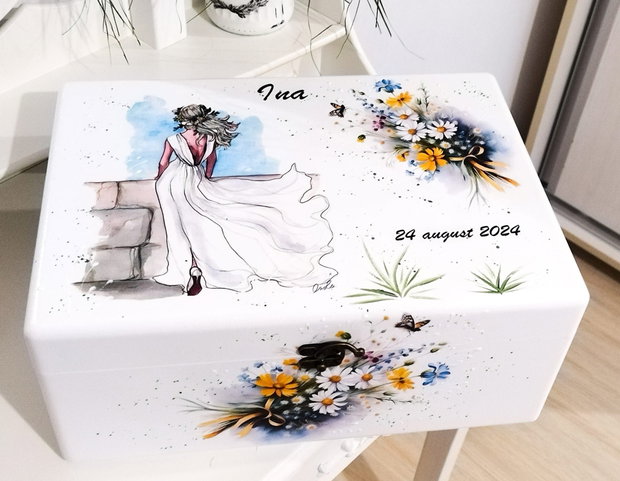 Cutie de trusou pentru mireasa cu tema nuntă în natură