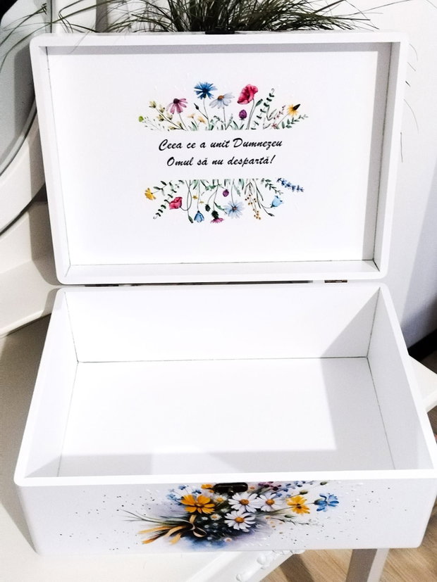 Cutie de trusou pentru mireasa cu tema nuntă în natură