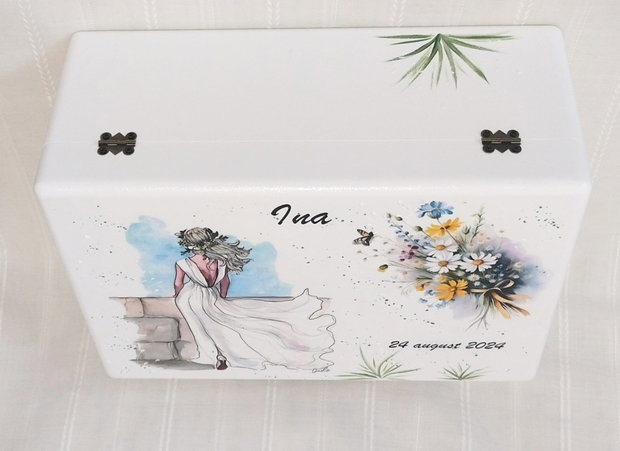 Cutie de trusou pentru mireasa cu tema nuntă în natură