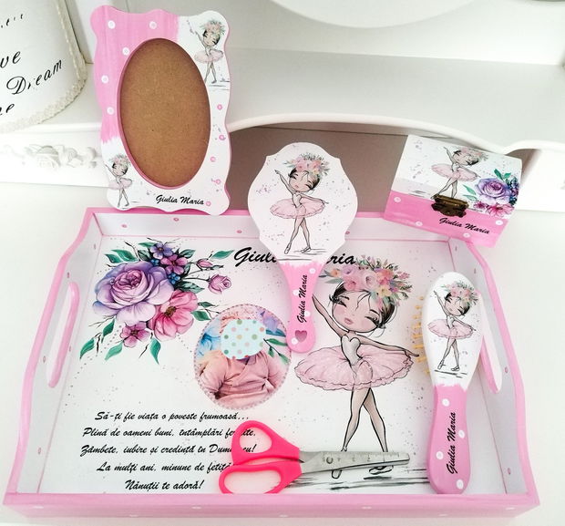Tavita/set de mot fetita, mica balerina