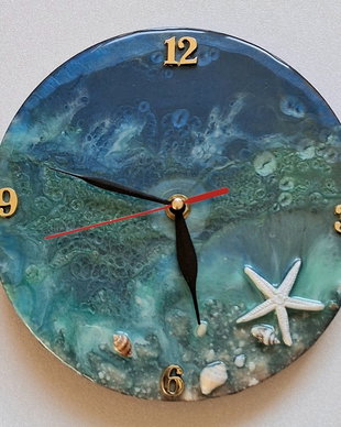Ceas  de perete cu decorațiuni marine