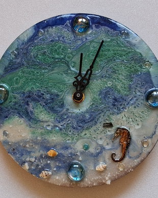 Ceas de perete cu decorațiuni marine