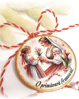 Martisor personalizat Port traditional, Doamana invatatoare