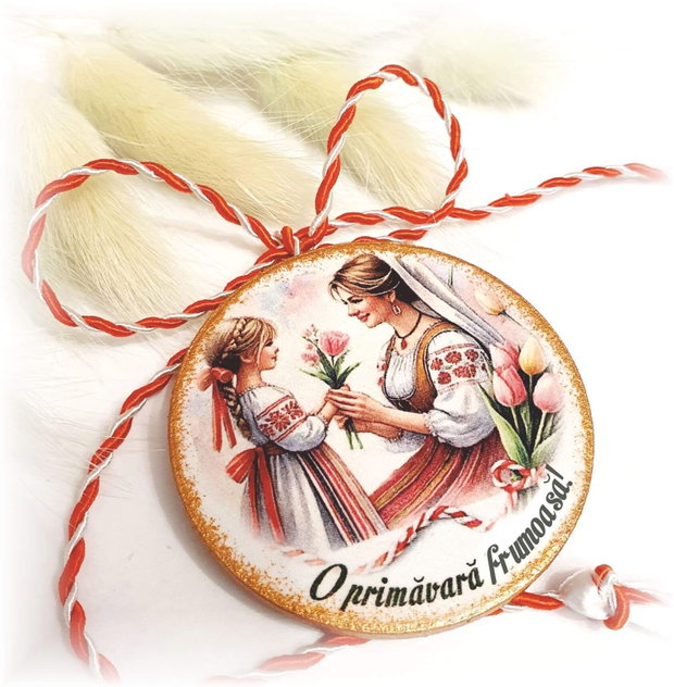 Martisor personalizat Port traditional, Doamana invatatoare
