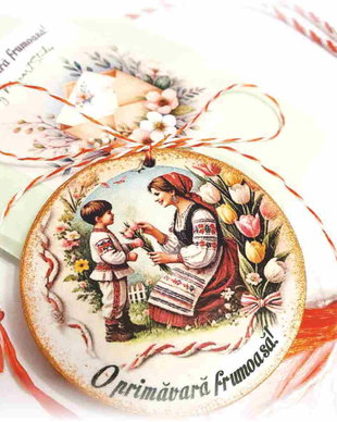 Martisor personalizat Port traditional, Doamana invatatoare