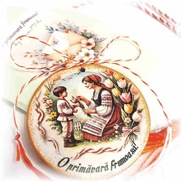 Martisor personalizat Port traditional, Doamana invatatoare
