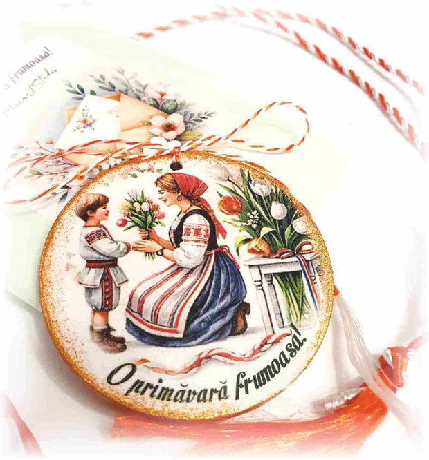 Martisor personalizat Port traditional, Doamana invatatoare