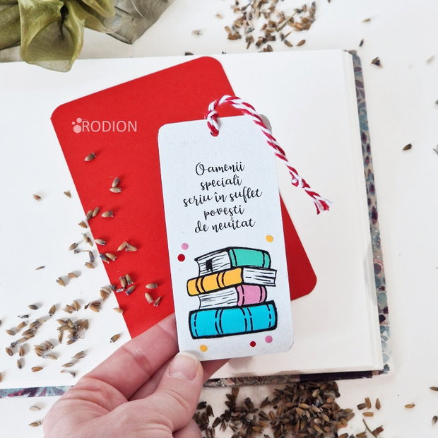 Minisemn de carte martisor carti pictat personalizat cu mesaj
