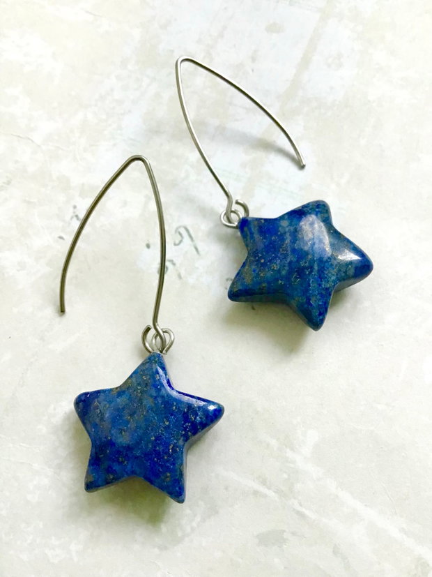 Cercei stelute lapis lazuli