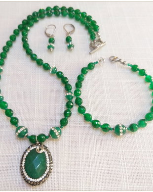 SET- AGATE VERZI FATETATE- 2
