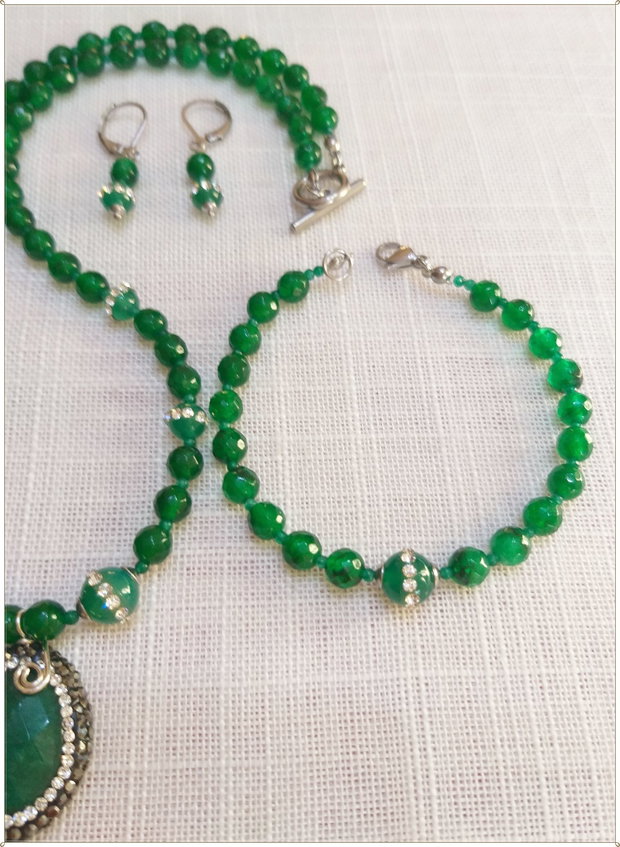 SET- AGATE VERZI FATETATE- 2