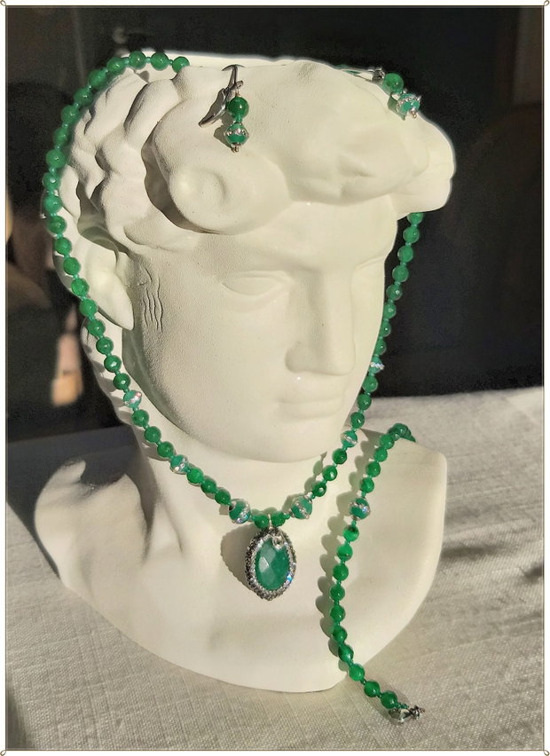 SET- AGATE VERZI FATETATE- 2