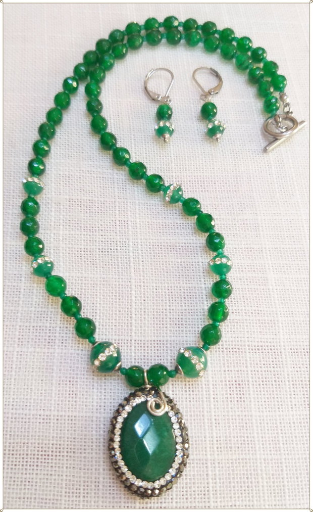 SET- AGATE VERZI FATETATE- 2