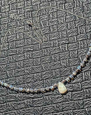 Rezervat Colier argint opal de foc etiopian brioleta fancy lant argint minimalist boho chic trendy