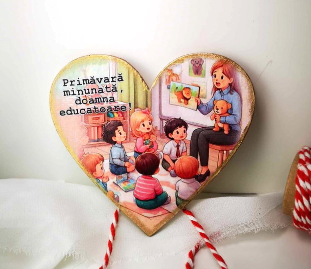 Martisor tip magnet, personalizat pentru educatoare, invatatoare
