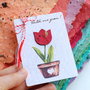Martisor plantabil - Lalea din hartie manuala cu seminte de flori