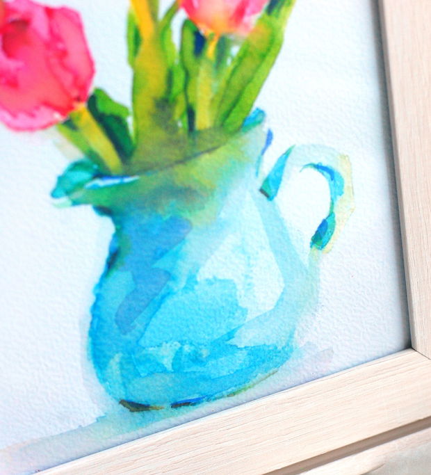 Pictura lalele - Aquarel - cadou 8 Martie