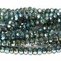 Cristale din sticla, rondelle, 3x2 mm, verzi