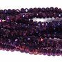 Cristale din sticla, rondelle, 3x2 mm, purple