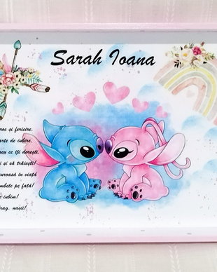 Tavita de mot fetita cu Stitch și Angel