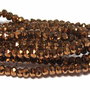 Cristale din sticla, rondelle, 3.5x3 mm, cupru