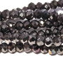 Cristale din sticla, rondelle, 3.5x3 mm, negre