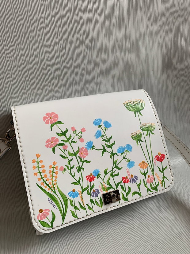 Geantă piele, crem