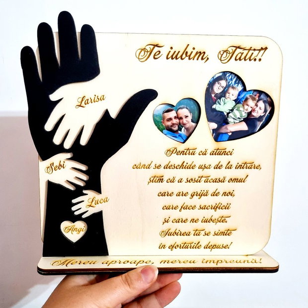Tablou MAINI personalizat cu MESAJ si POZA