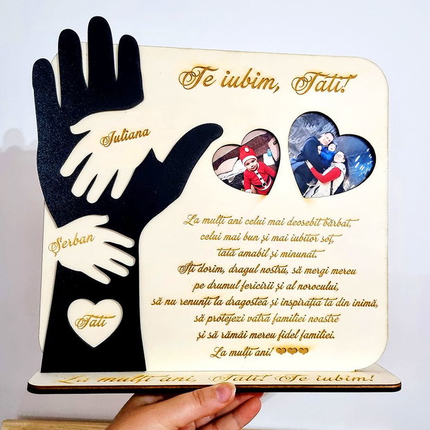 Tablou MAINI personalizat cu MESAJ si POZA