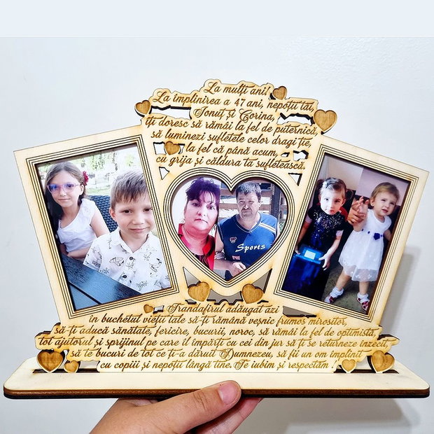 Rama foto personalizata - Mesaj Gravat