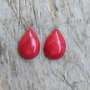 Cabochon coral rosu, 14x10 mm (2 buc)