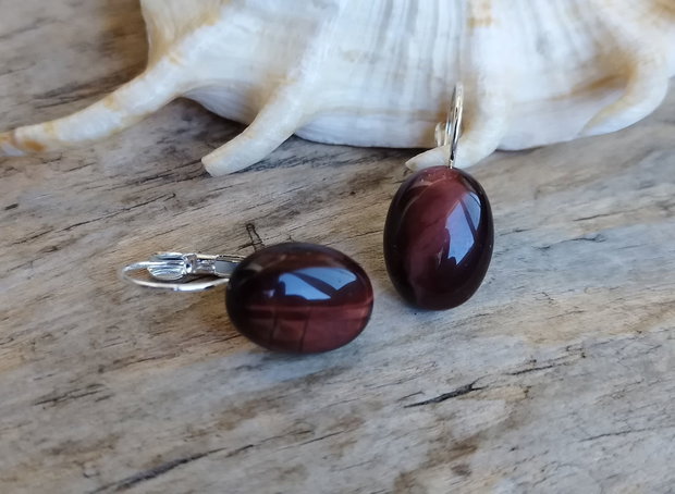 Cercei ochi de tigru rosu