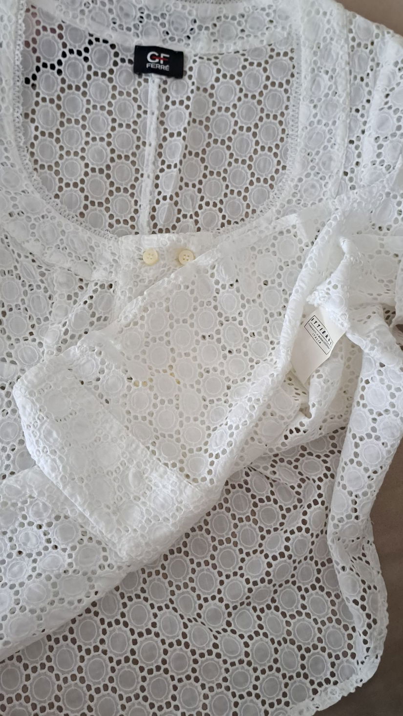 GF Ferrè bluza alba broderie