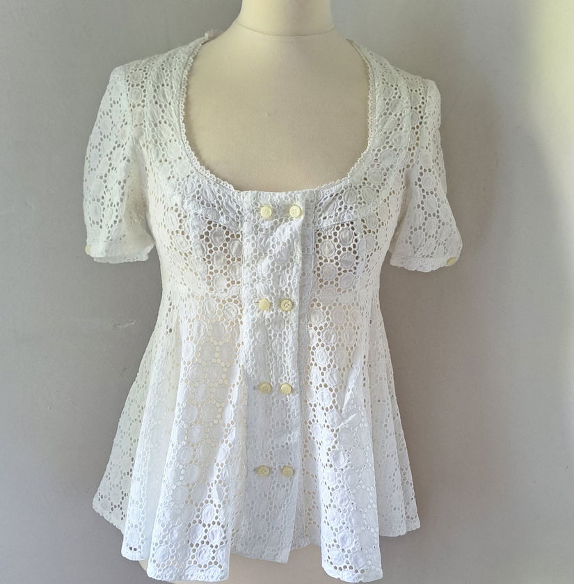 GF Ferrè bluza alba broderie