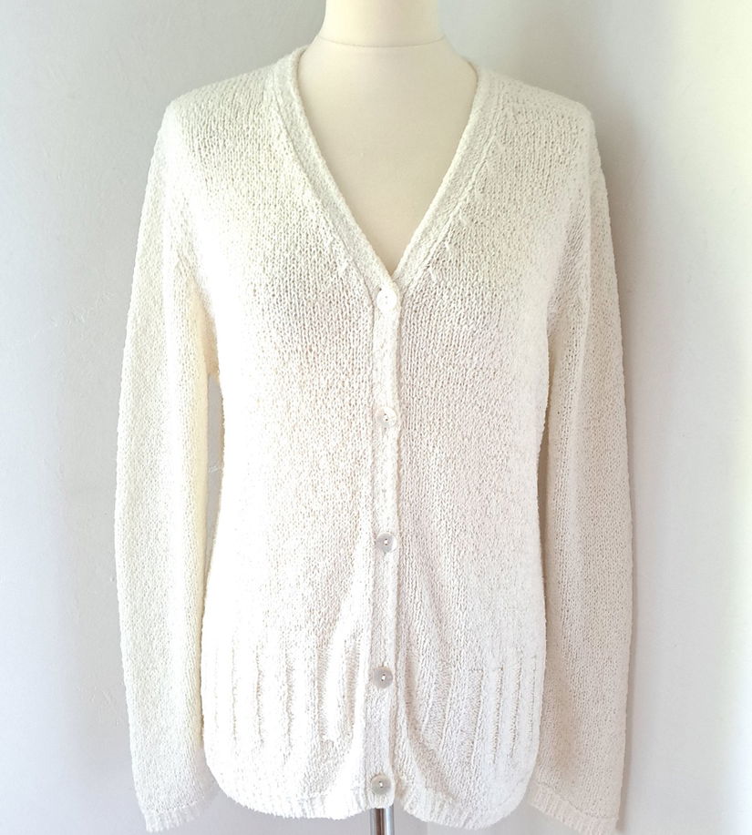 Vintage supersoft cardigan alb