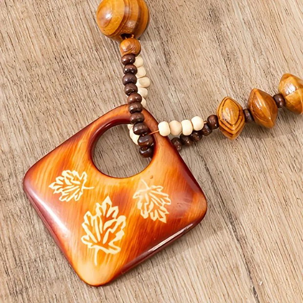 Set bijuterii boho - lemn