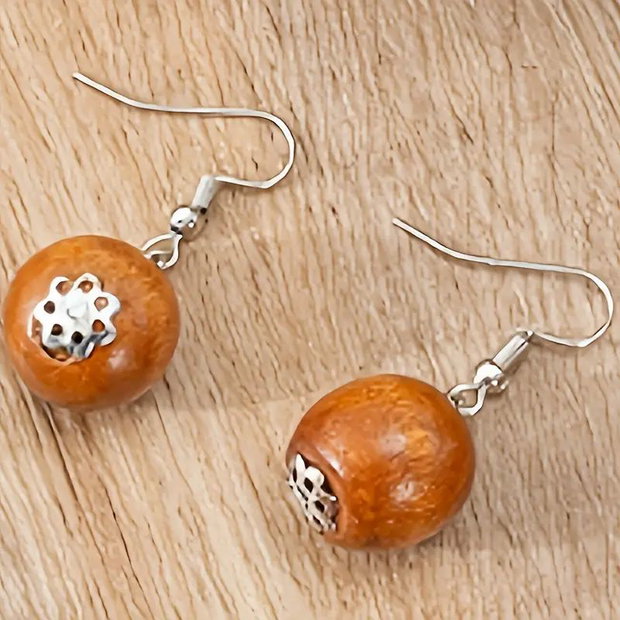 Set bijuterii boho - lemn