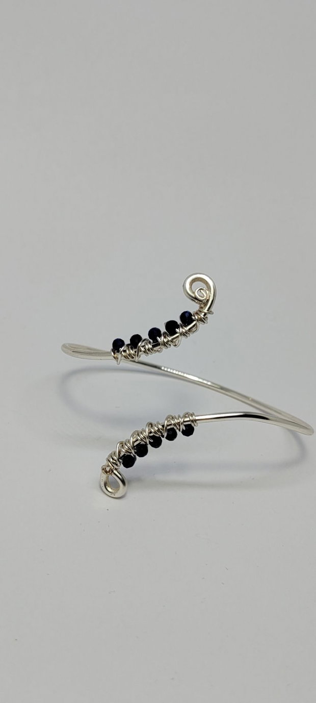 Bratara unicat , bratara argintata, bratara cu lapis lazuli, bratara reglabila