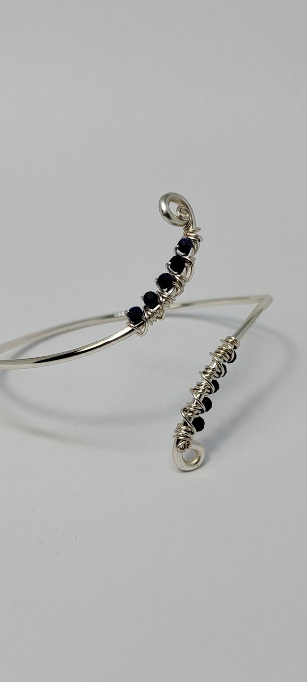 Bratara unicat , bratara argintata, bratara cu lapis lazuli, bratara reglabila