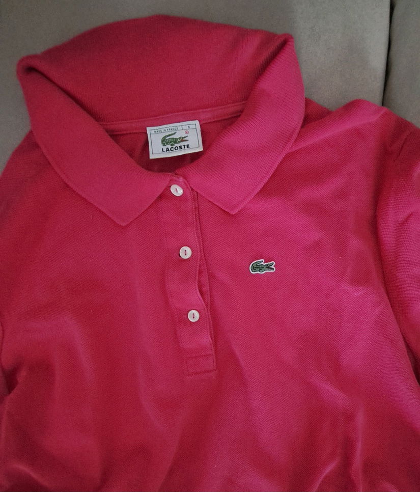 Lacoste bluza roz polo