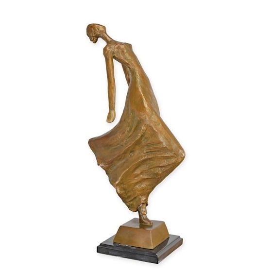 Dansatoare-statueta moderna din bronz pe un soclu din marmura