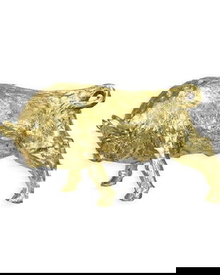 Taur furios-figurina din bronz masiv