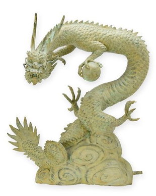 Dragon chinzesc- statueta fantana din bronz masiv