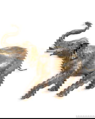 Elefant-statueta din bronz masiv